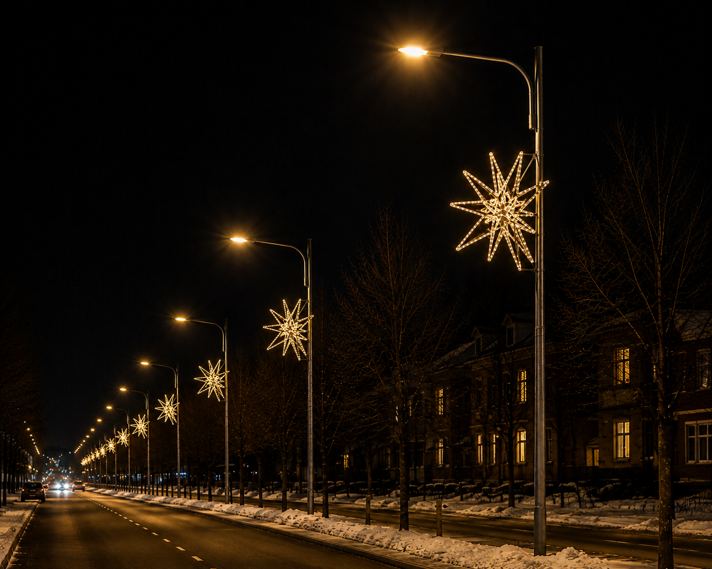 LED ŠVIEČIANTI STULPO DEKORACIJA 'S02 1m x 0.8m (3D žvaigždė)'
