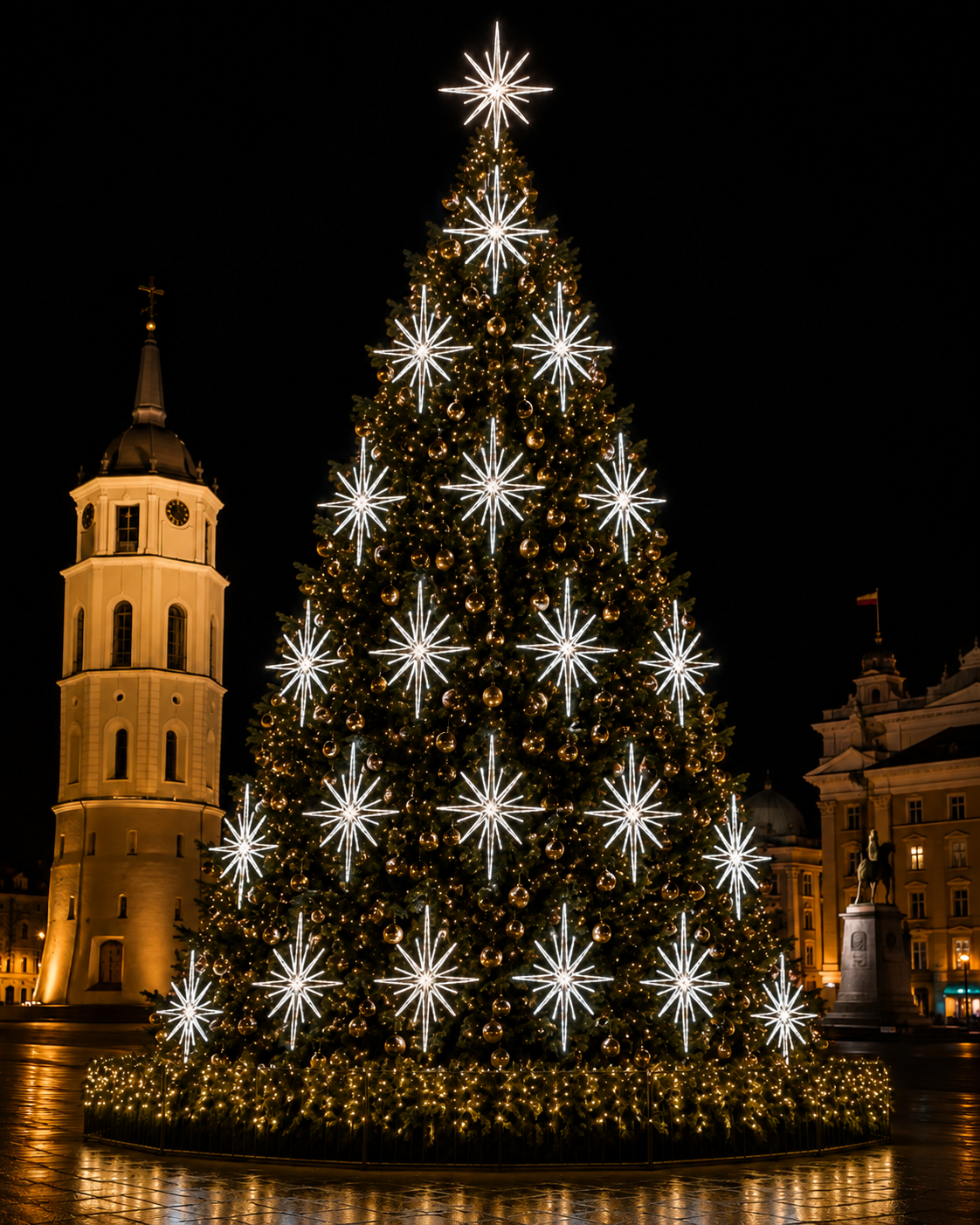 LED ŠVIEČIANČIOS DEKORACIJOS LAUKO EGLUTĖMS PUOŠTI (Pusė žvaigždės) (1m x 0.8m)