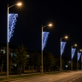 LED ŠVIEČIANTI STULPO DEKORACIJA ‘ S08’ 2m x 0,9m
