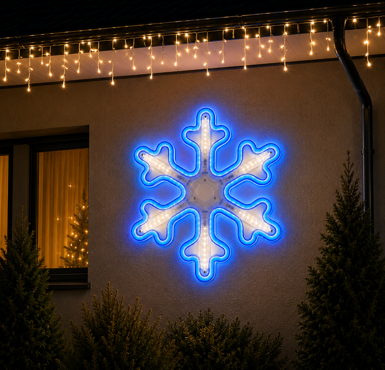 LED LEMPUČIŲ DEKORACIJA SNAIGĖ 30 CM