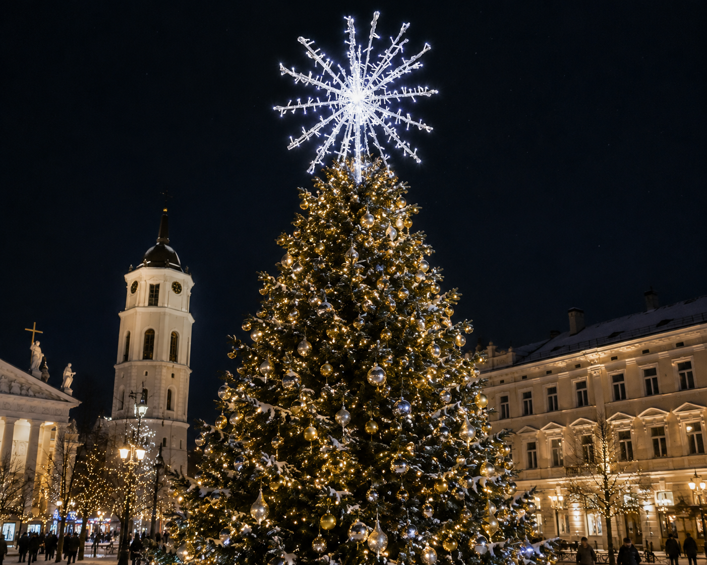 Šviečianti eglės viršūnė 